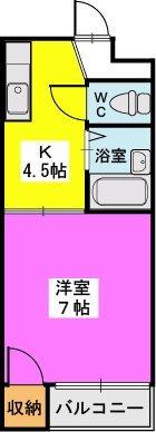 アーバン和白丘(1K/3階)の間取り写真