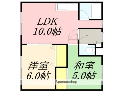 サンリバー大川(2LDK/1階)の間取り写真