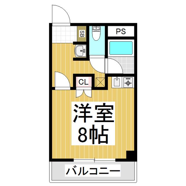 ル・アーブル(ワンルーム/3階)の間取り写真
