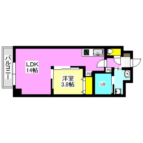 クオリアコート和田町(1LDK/7階)の間取り写真