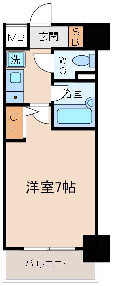 エスリード新大阪第7(1K/7階)の間取り写真