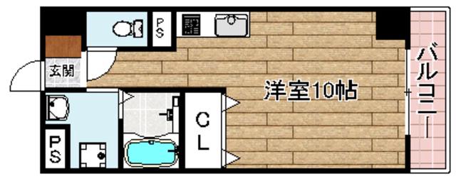 エクセレント大畑(1K/4階)の間取り写真
