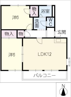 パークプレジオ(2LDK/1階)の間取り写真