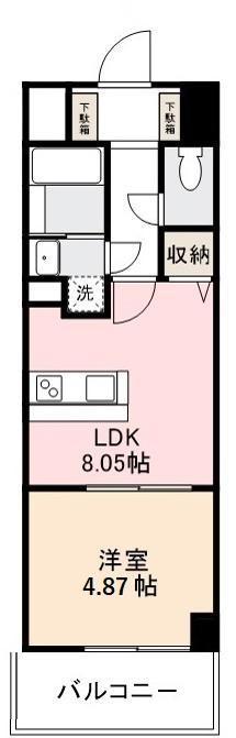 J.リヴェール錦町(1LDK/10階)の間取り写真