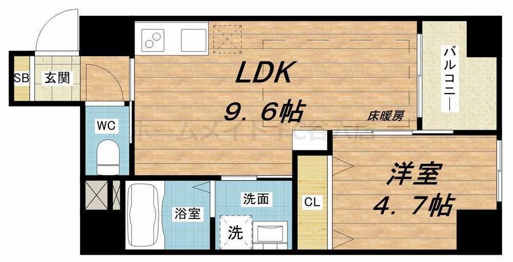 セントロイヤルクラブ谷町(1LDK/5階)の間取り写真