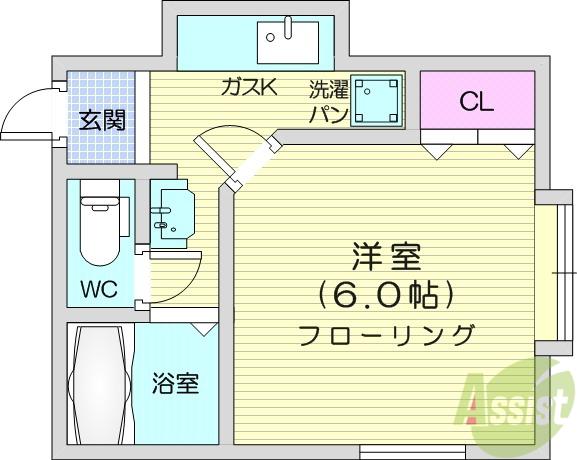 ロイヤルハイツ東八(1K/1階)の間取り写真