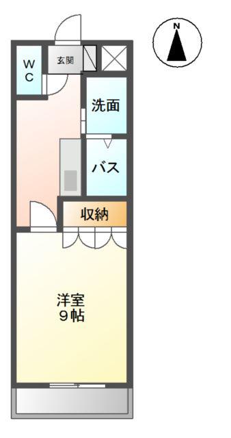 ルミナスハイム(1K/2階)の間取り写真