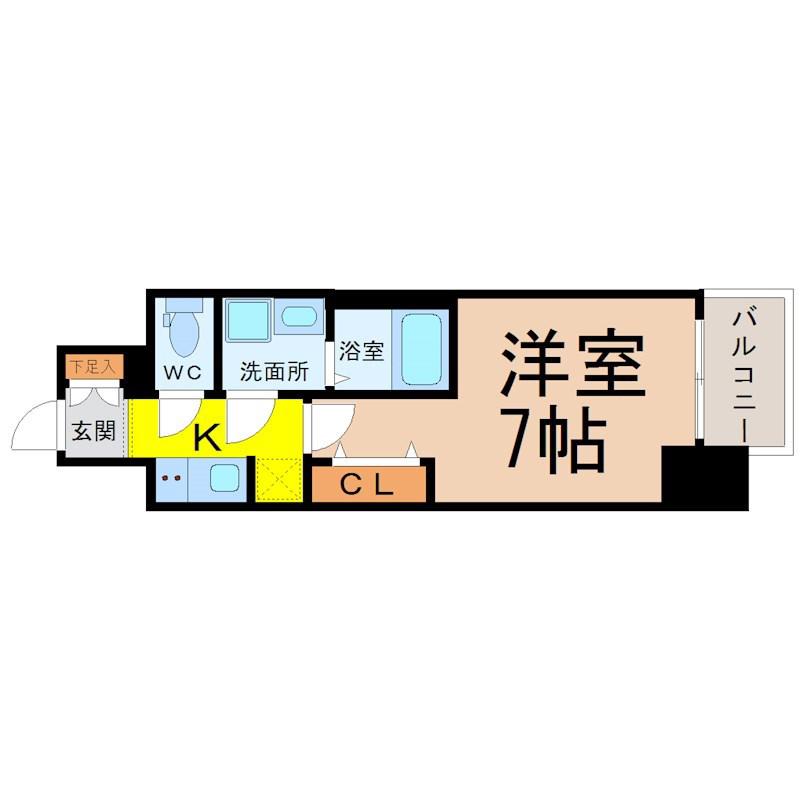 S-RESIDENCE金山三丁目(1K/13階)の間取り写真