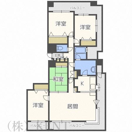 PRIME URBAN円山北四条(4LDK/13階)の間取り写真