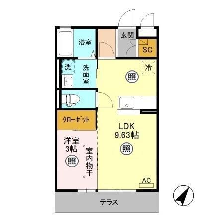 エテルノ(1LDK/2階)の間取り写真