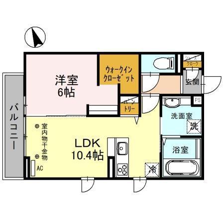 ルミナス磯部町(1LDK/3階)の間取り写真