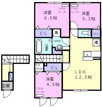SUNNY.PLACE(3LDK/2階)の間取り写真