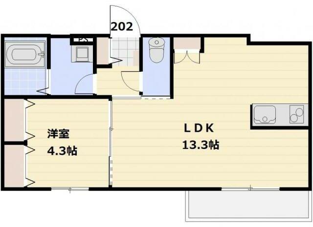アンタレス浦和(1LDK/2階)の間取り写真
