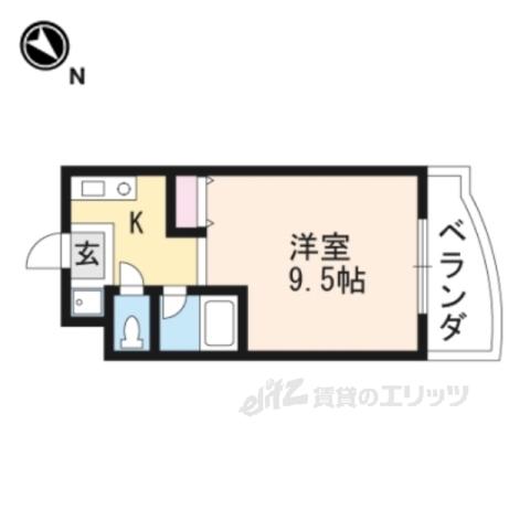 カルテットKOBORI C棟(1K/3階)の間取り写真