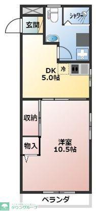 ブルーハイツ(1DK/2階)の間取り写真