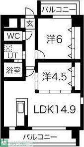 BERG大須(2LDK/2階)の間取り写真