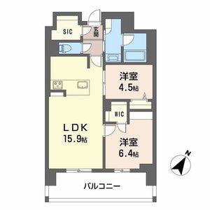 リビエナ グラン 新梅田(2LDK/6階)の間取り写真
