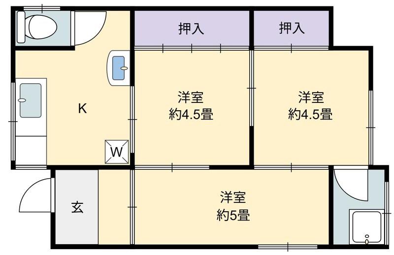 ハイツHM(3K/1階)の間取り写真