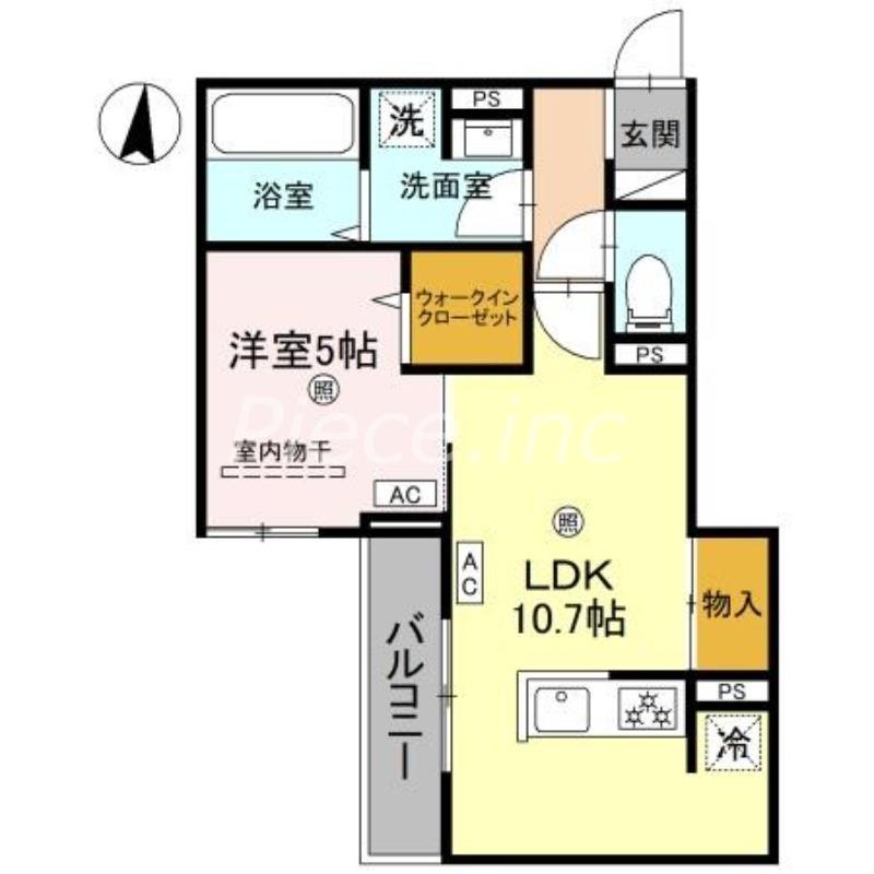 CLASHIST中宮3丁目(1LDK/2階)の間取り写真