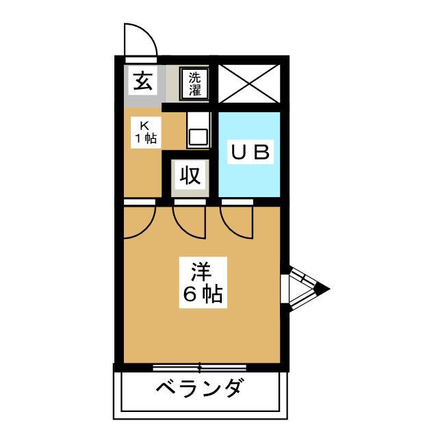 パールマンション立川(1K/3階)の間取り写真
