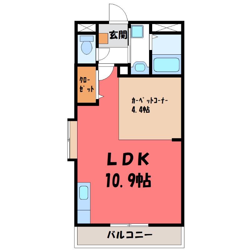 メルヴェーユ(1LDK/2階)の間取り写真