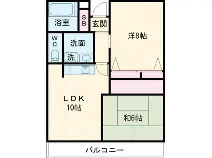 人吉ビル(2LDK/4階)の間取り写真