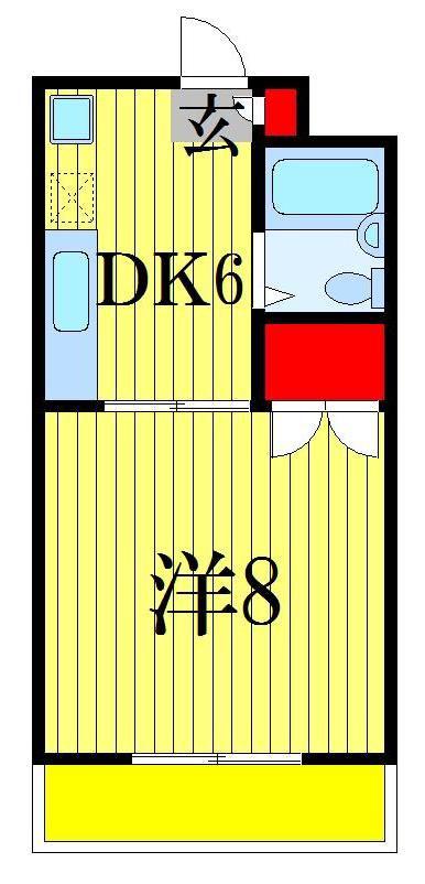 あけぼのSSビル(1DK/4階)の間取り写真