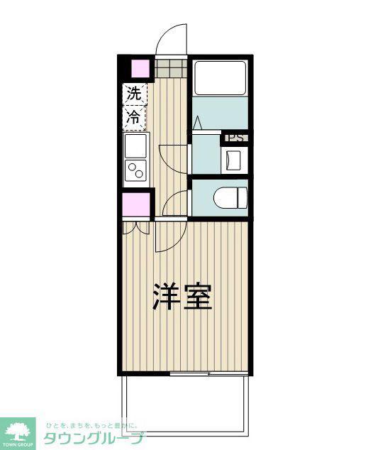 フルセイル中山(1K/3階)の間取り写真
