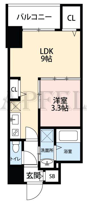 セレニテ本町グランデ(1LDK/5階)の間取り写真