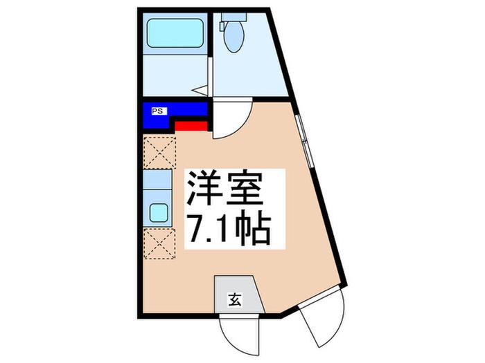 ベックアパートメント赤塚(ワンルーム/3階)の間取り写真