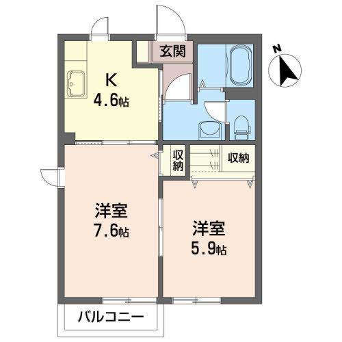 シャーメゾンシェル(2K/1階)の間取り写真