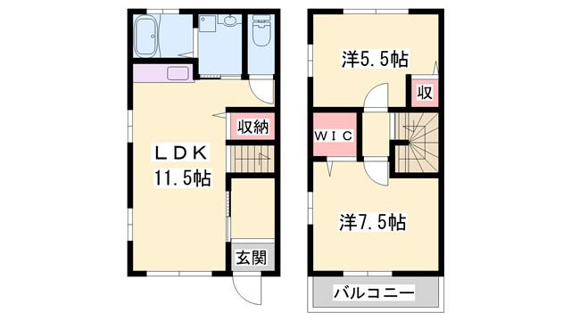 ガーデンハイムB(2LDK/1階)の間取り写真