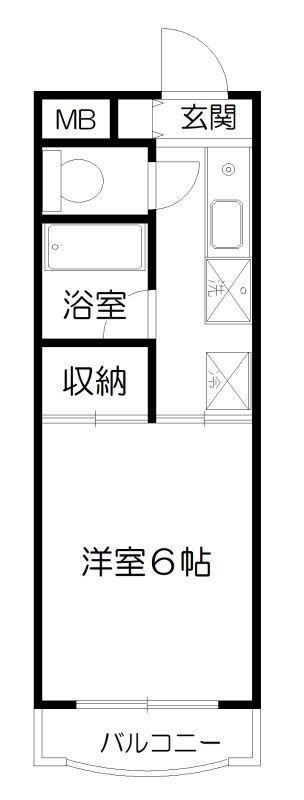堀マンション(1K/3階)の間取り写真