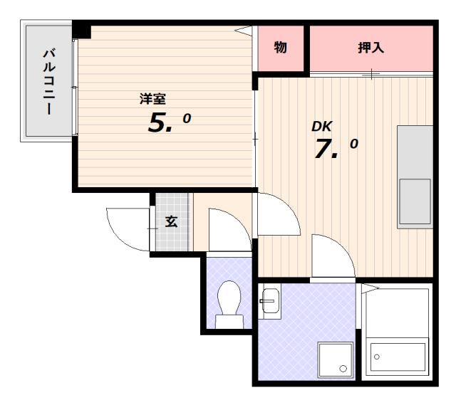 タミーコート(1DK/3階)の間取り写真