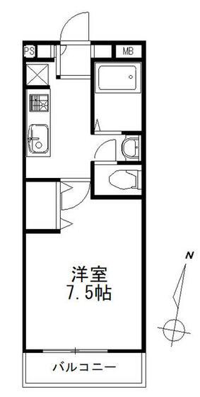 トレビナ馬橋(1K/2階)の間取り写真