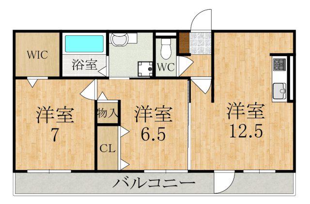 サンティエ(2LDK/2階)の間取り写真
