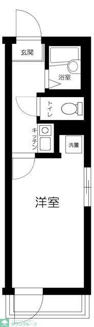 GRANDE扇大橋(1K/2階)の間取り写真