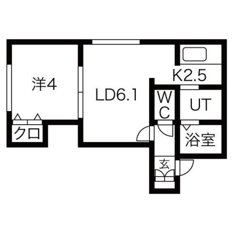 ハイマット(1LDK/3階)の間取り写真