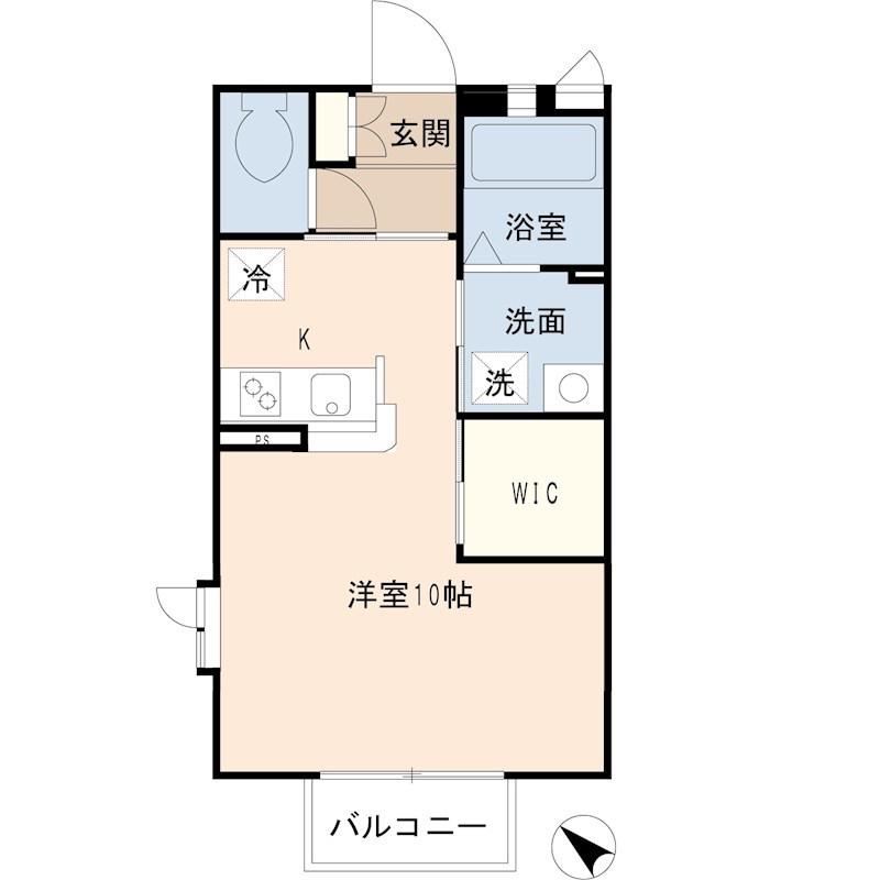 ディアス岩井III(ワンルーム/1階)の間取り写真