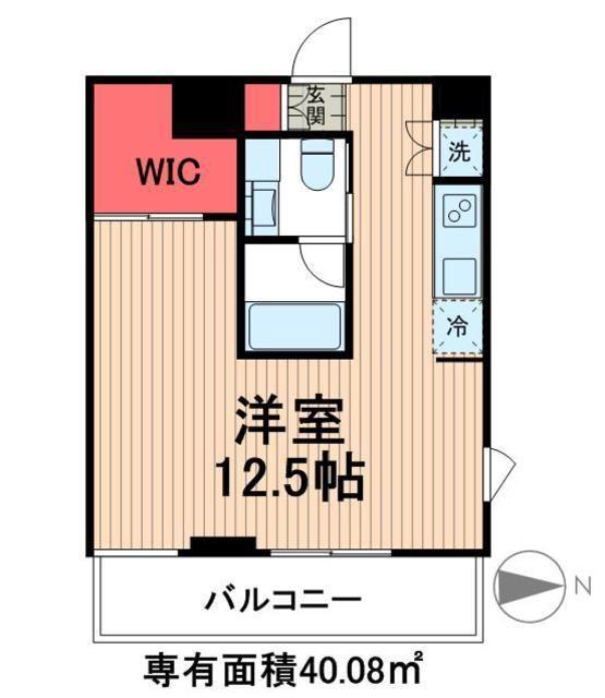 プレミアムキューブ菊川(1K/5階)の間取り写真