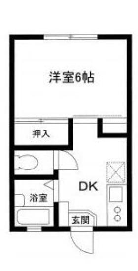 Kパレス上大岡(1DK/2階)の間取り写真