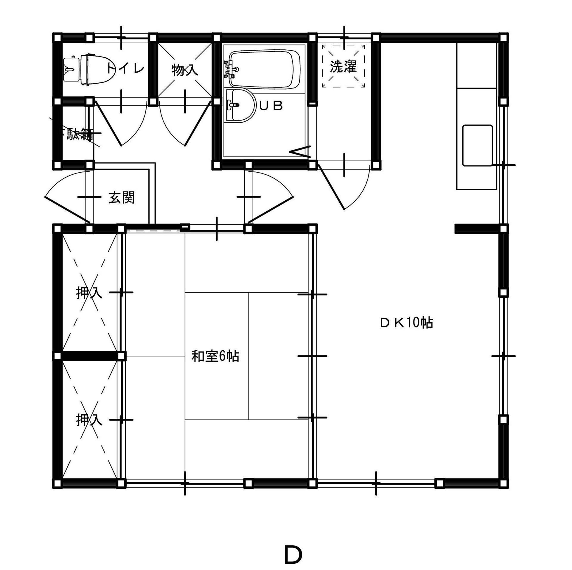 ヤマサアパート(1LDK/2階)の間取り写真