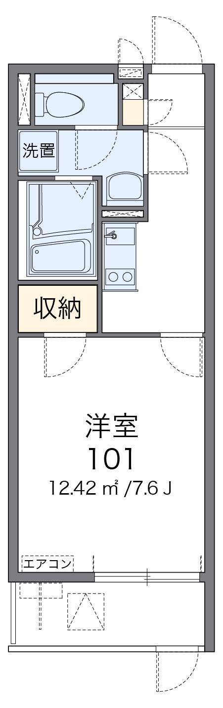 レオネクストシエル(1K/3階)の間取り写真