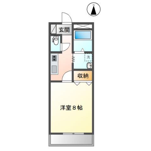 ファロ21(1K/2階)の間取り写真