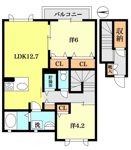 プリメール リッジ(2LDK/2階)の間取り写真