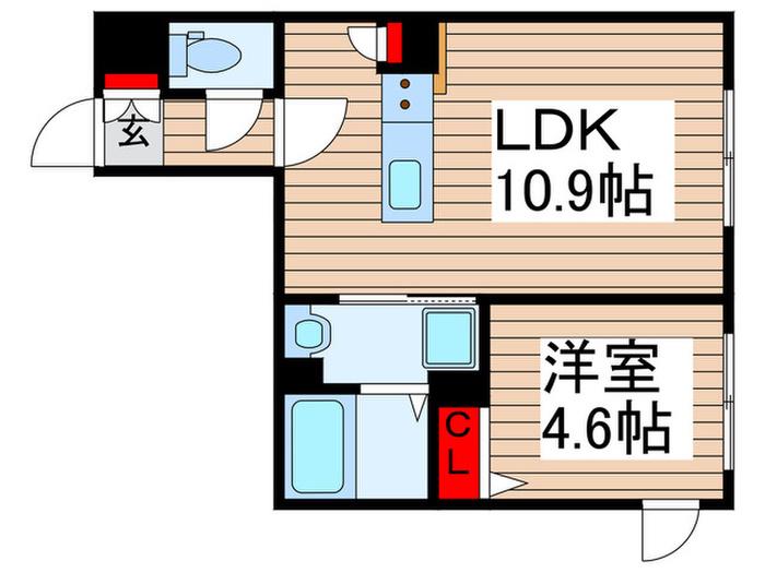 CROSTONE成増(1LDK/4階)の間取り写真