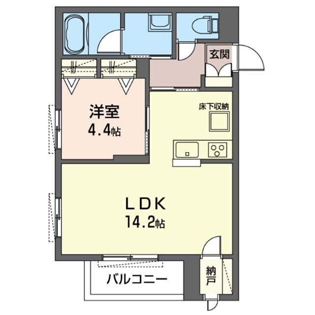 セレナヴィラAIYA(1LDK/1階)の間取り写真