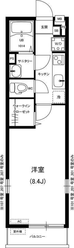 リブリ・FERIOI(1K/1階)の間取り写真