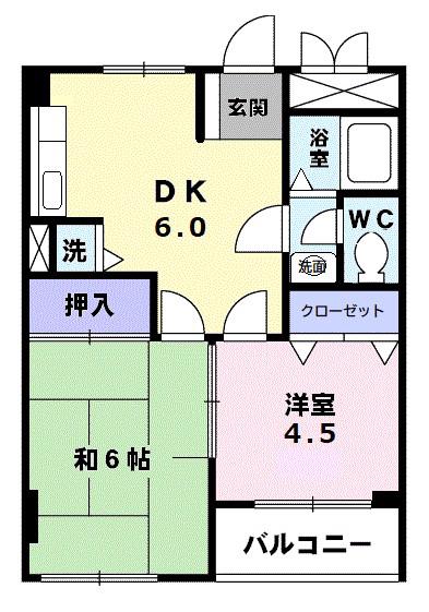 コージェスト上宿(2DK/3階)の間取り写真