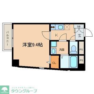 スカイコート葵(1K/8階)の間取り写真